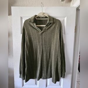 Ribbed Green Sweater